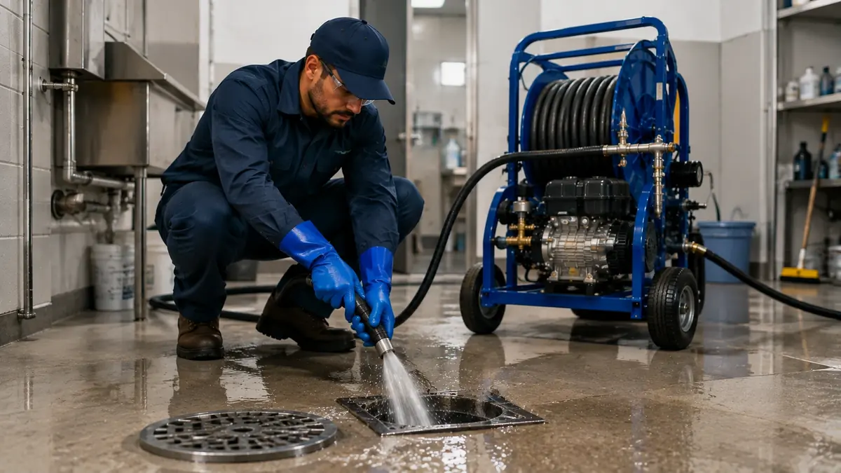 Floor Drain Hydro Jet Cleaning in Tulare