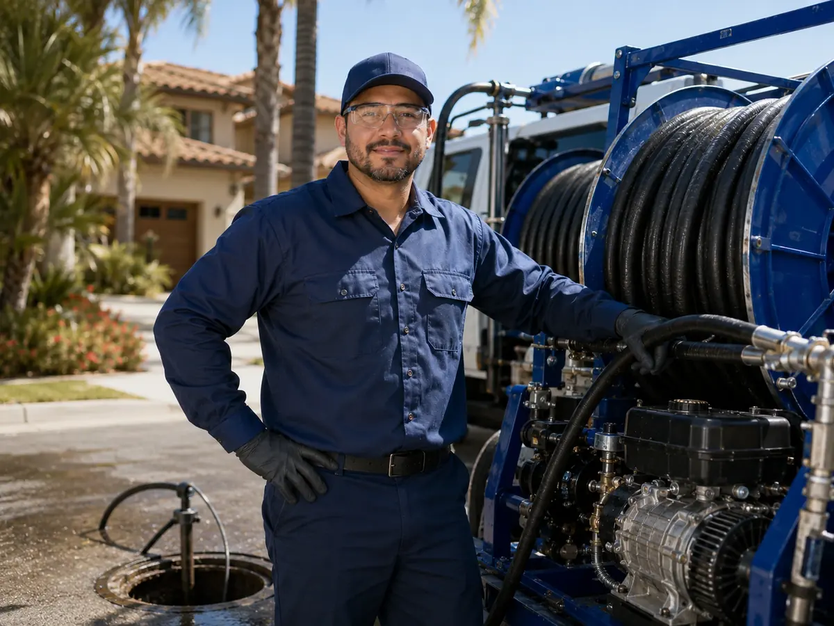 Hydro jet sewer cleaning in Tulare
